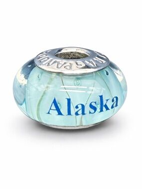 Pandora Alaska Exclusive Charm Murano Blue Looking Glass Charm